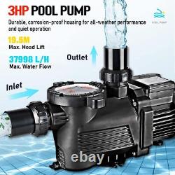 3HP 2200W Above Ground Swimming Pool Sand Filter Pump Motor Strainer basket 230V