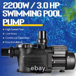 3HP Above Ground Pool Pump Inground 60MM Ports 3 Horse Power With Filter Basket US