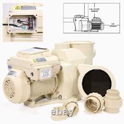 3HP High-Flo Variable Speed Swimming Pool Pump Inground 230V 1.5 / 2 Fitting