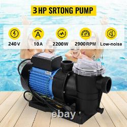 3HP Swimming Pool Pump 2200W In/Above Ground Pool Pump High Efficiency Low Noise