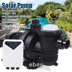 500W DC Solar Pump In-Ground Swimming Pool Pump Clean Spa Motor 66GPM 48V 0.67HP
