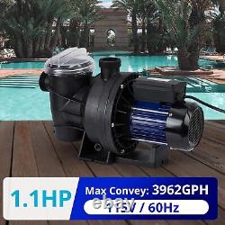 800With115V 1.1HP Pool Pump In/Above Ground Water Pump Single Speed 3962GPH