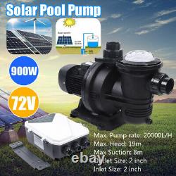 900W DC Solar Pump In-Ground Swimming Pool Pump Clean Spa Brushless Motor 88GPM