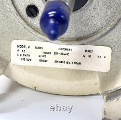 AO SMITH 1.5hp 3450RPM 56Y Frame 208-230/460V Sq Flange Pool Motor 193505 H636