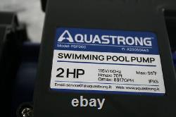 AQUASTRONG 2 HP 115V Single Speed Pool Pump for In Above Ground Pools Black