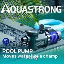 AQUASTRONG In/Above Ground Pool Pump 1.5 HP Single Speed 220V with High Flow