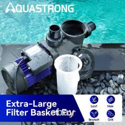 AQUASTRONG In/Above Ground Pool Pump 1.5 HP Single Speed 220V with High Flow