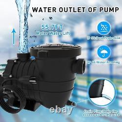 Above Ground/Inground Pool Pump 2HP Dual Voltage Pool Motor 115V/230V with