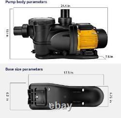 Acquaer 1 HP Pool Pump 5400 GPH Above Ground Inground Swimming Pool Pump, new