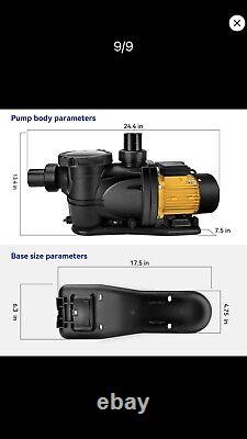 Acquaer Pool Pump 1 Horse Power 115 volts