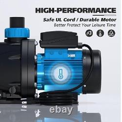 BOMGIE 2HP Pool Pump Inground, 6950 GPH Above Ground Swimming Pool Pump 115Volts