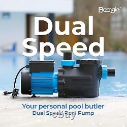 BOMGIE Dual Speed Pool Pump 4700GPH, In/Above Ground 1.1 HP SPX-1106AD