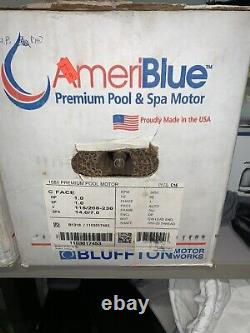 Bluffton Pool Pump Motor 1081 1.0 HP 115/208-230V C Face AmeriBlue Pool Motor