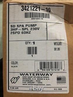 Century WATERWAY Spa Pump 3HP 230V 8.5/2.8A 2-Speed 2 Mbt SD 48F Hot Tub Hi-Flo