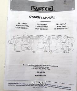 EVERBILT 1.5 HP 230/115-Volt In-Ground Pool Pump (NOTE)