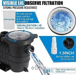 Electric Swimming Pool Filter Pump For Inground Pools Tool 1.5HP with Strainer