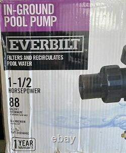 Everbilt 1 1/2 HP Single Speed Pool Pump In Ground 115V/ 230V Model SPP15002