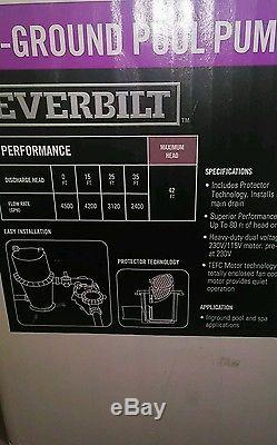 Everbilt 1 HP 230/115-Volt In Ground Pool Pump with Protector Technology
