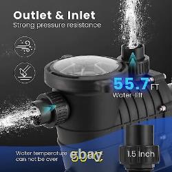 HBP1500? 2.0HP 1500W Inground Above Ground Swimming Pool Water Pump + Strainer