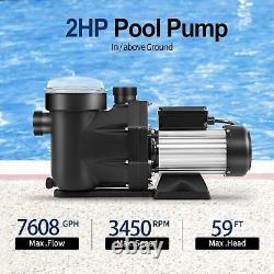 Hayward 2.0HP 2-Speed In/Above Ground Swimming Pool Pump with Strainer Basket 110V