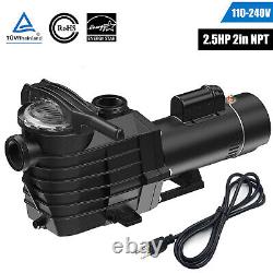 IMeshbean 2.5HP Inground Pool Pump Motor 9000GPH 98FT Head Lift 2 NPT 110-240V