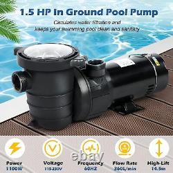 Inground Pool Pump, Dual Voltage Pool Pump Inground, 1.5Hp 5706Gph 1100W Swimm