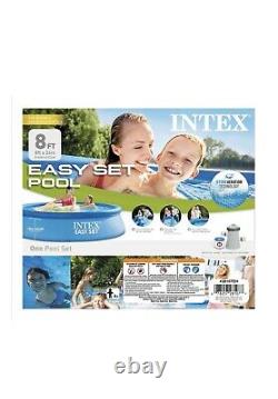 Intex 8 Feet x 24 Inches Easy Set Above Ground Swimming Pool With Filter Pump