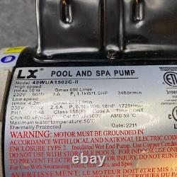 LX 48WUA1502C-II 1 HP 2 Speed Pool And Spa Pump 230V, 8.0A/2.6A