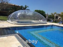 Mini Inflatable TPU Hot Tub Swimming Pool Solar Dome Cover Tent With Blower Pump