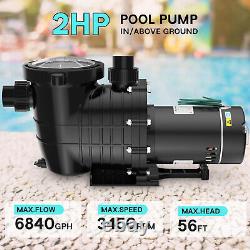 Oswerpon HBP1500II Pool Pump Above Ground/ Inground, 2 HP 6900GPH Selfpriming