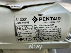 Pentair SuperFlo 1.5HP Variable Speed Pump EC-342001 Excellent Working Cond