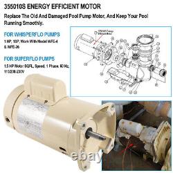 Pentair Whisperflo Almond 1HP Pool Pump Motor Dyneson Solid Replacemet (355010s)