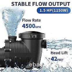 Pipopa 1.5hp Pool Pump Above Ground & Inground Dual Voltage 4500GPH Flow