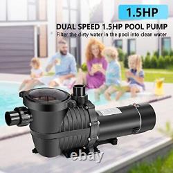 Pool Pump 1.5 HP 230V Dual Speed, Inground/Above Ground Pool Pump, 5400GPH Po