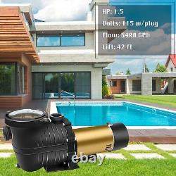 Pool Pump, 1.5HP Energy Saving Two Speed In/Above Ground Pool Pump, Self-primi