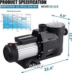 Pool Pump 2.5HP Swimming Pool Pump In/Above Ground Motor Strainer Filter Basket