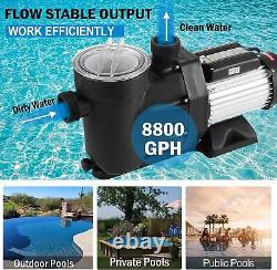 Pool Pump 2.5HP Swimming Pool Pump In/Above Ground Motor Strainer Filter Basket