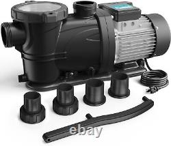 Pool Pump In/Above Ground, 1.5 HP Pool Pump 7360GPH with Filter Basket