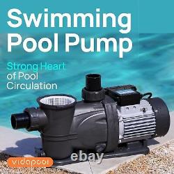 Pool Pump In/Above Ground, 1.5 HP Pool Pump 7360GPH with Filter Basket