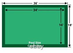 Rectangle Loop-Loc Ultra-Loc III Pool Safety Cover with Pump 16x34 Solid LLS1054