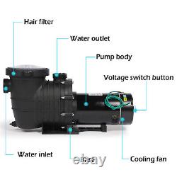 Self-priming Dual Voltage 2.0HP Water Pump 6825GHP Filter Travel Pools Garden