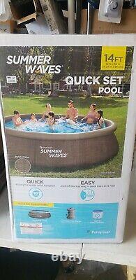 Summer Waves 14'x36 Quick Set Ring Ground Pool with 600 GPH Filter Pump easy se