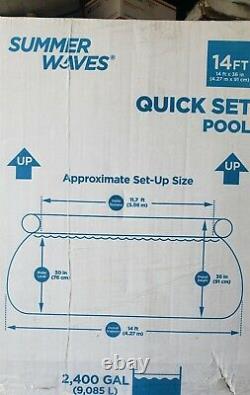 Summer Waves 14'x36 Quick Set Ring Ground Pool with 600 GPH Filter Pump easy se