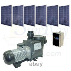SunRay Solar Powered Pool Pump DC 2HP In Var 6 Panels 180v Pond Brushless Motor