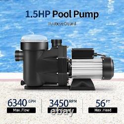 Swimming Pool Pump 1.5HP 2-Speed Filter Pump withStrainer In/Above Ground Hayward