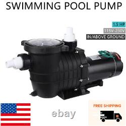 TECSPACE All New 1.5 HP 115V-230V 1000W In/Above Ground Swimming Pool Pump