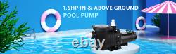 TECSPACE New Commercial 1.5/2.0 HP 115V-230V In/Above Ground Swimming Pool Pump