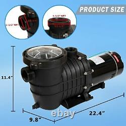 TOPWAY 2HP 110V Swimming Pool Pump 111GPM Filter Garden Inground and Above Gr