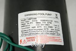 TOPWAY HBP1500 2 HP 110V Swimming Pool Pump 111GPM Water Filter Matte Black