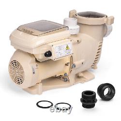 XtremepowerUS 1.75HP Variable 2-Speed Pool Pump Inground 230V Timer 2 Fitting